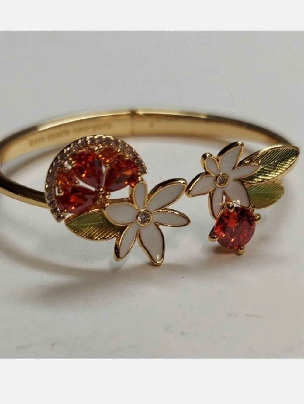 Kate Spade Surprise Sweet Citrus Hinge Cuff bracelet. Elegant floral bracelet f - Picture 7 of 8
